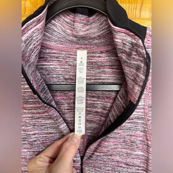 Lululemon Runderful 1/2 Zip sz 8 Space Dye Camo Berry Rumble Multi / Black - Picture 11 of 16